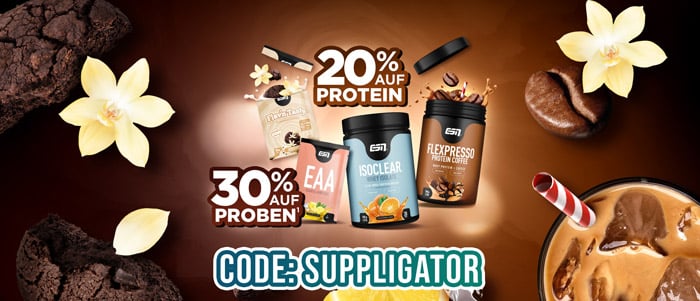 Sconto del 20% su tutte le proteine e del 30% sui campioni presso ESN + spedizione gratuita a partire da 35 €