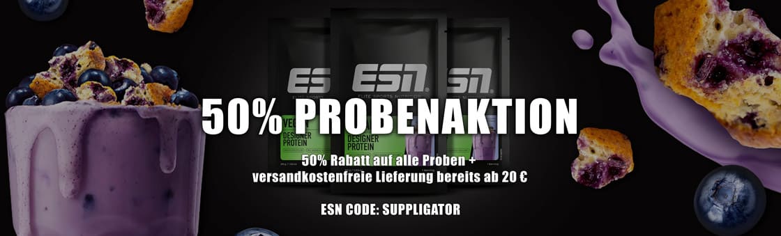Promozione con campioni ESN al 50% e spedizione gratuita a partire da 20 euro