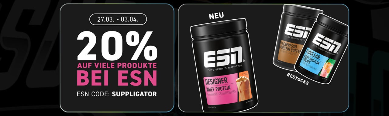 Sconto del 20% su molti prodotti ESN + Lancio del Designer Whey Carrot Cake