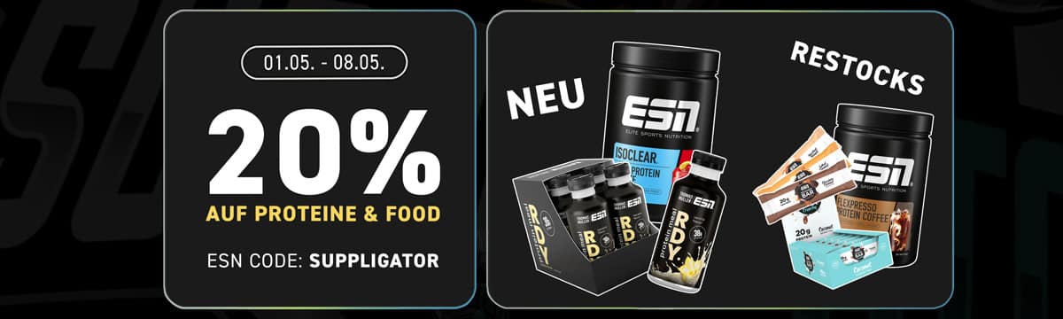 Sconto del 20% nell’ambito della promozione ESN Protein & Food + lancio di ESN RDY