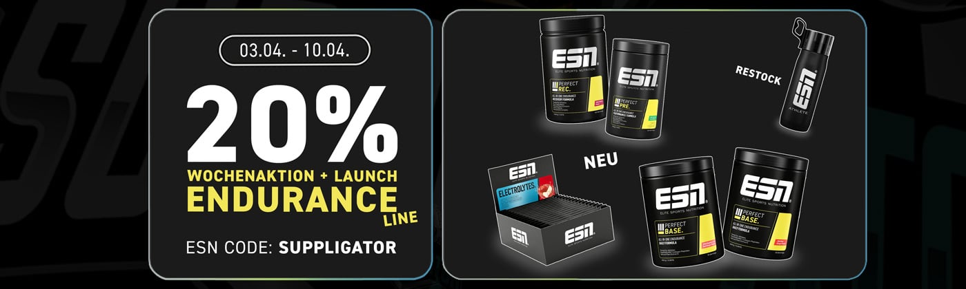20% sui prodotti di punta della linea Endurance + 10% sul lancio della nuova linea Endurance