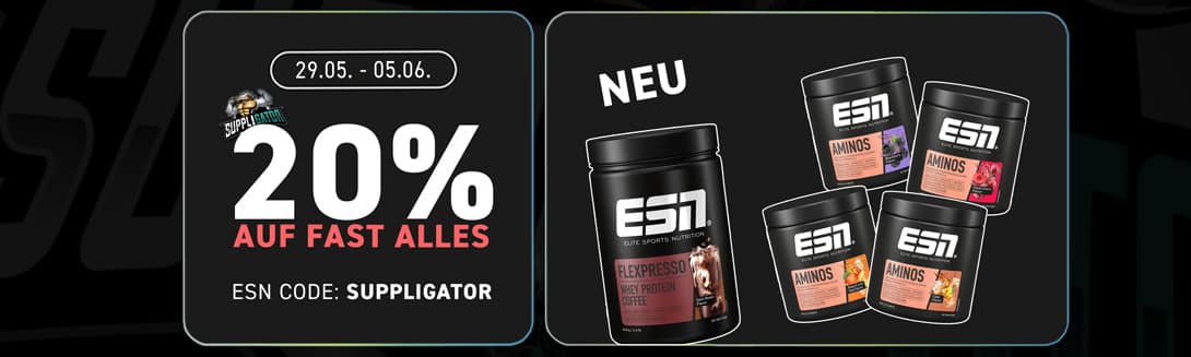 Sconto del 20% su quasi tutti i prodotti ESN + Lancio dei nuovi ESN Aminos