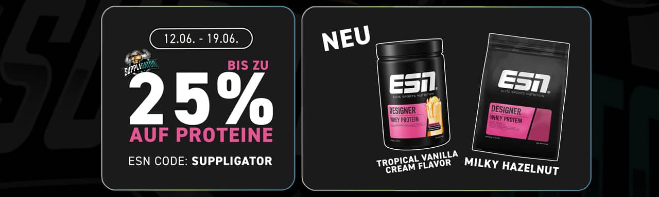 Promozione ESN EM con sconti fino al 25% sulle proteine + gusto in edizione limitata di EM Designer Whey