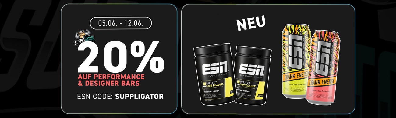 20% di sconto nell’ambito della promozione ESN Performance & Designer Bars + estrazione a sorte della Golden Designer Bar