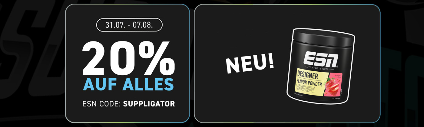 20% di sconto su tutto da ESN + Lancio della nuova Flavor Powder alla fragola