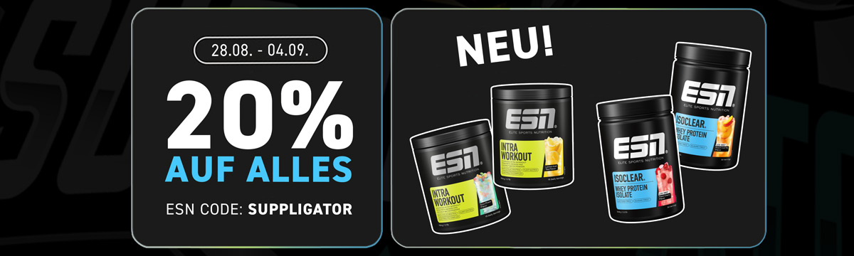 20% di sconto su tutto da ESN + Lancio di Intra Workout e Isoclear Less Sweet