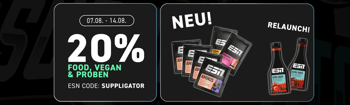Fino al 50% di sconto su prodotti alimentari, prodotti vegani e campioni omaggio da ESN