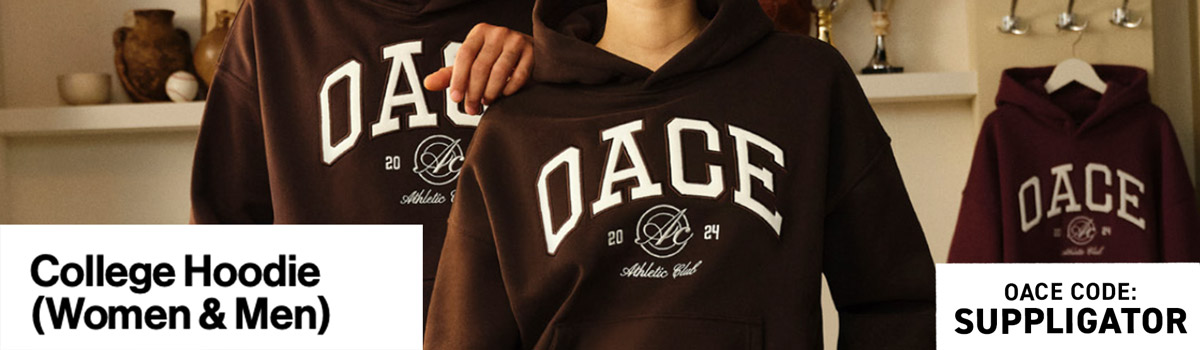 10% di sconto sul lancio di OACE con la nuova felpa con cappuccio del college