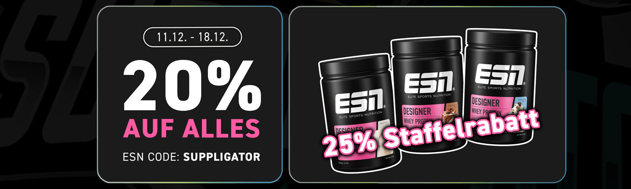 20% su tutto + sconto progressivo del 25% su Designer Whey