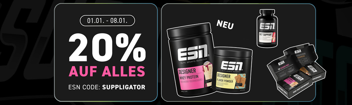 20% di sconto su tutto da ESN + 40% di sconto sui campioni
