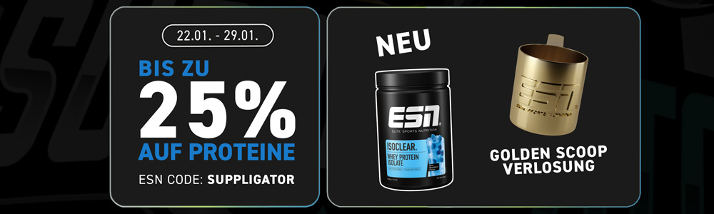 Fino al 25% di sconto con la promozione sulle proteine ESN + lancio di ISOCLEAR Blue Raspberry