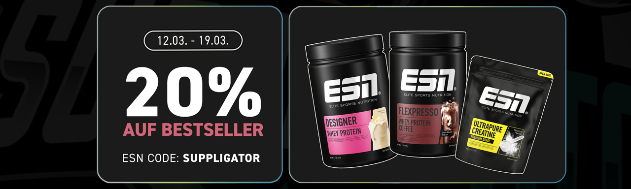20% di sconto su tutti i bestseller ESN + lancio del nuovo Muscle Gainer