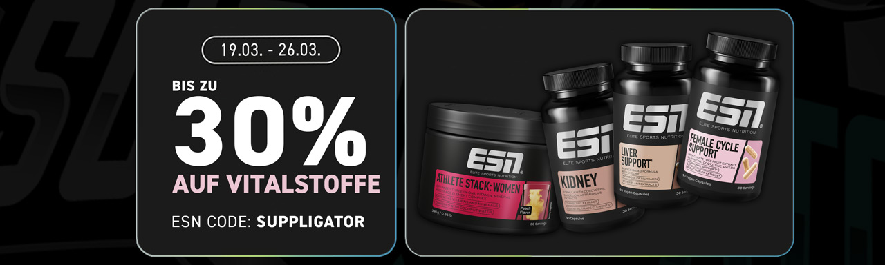 Fino al 30% di sconto su prodotti per il rendimento e sostanze vitali da ESN, con tante novità in arrivo