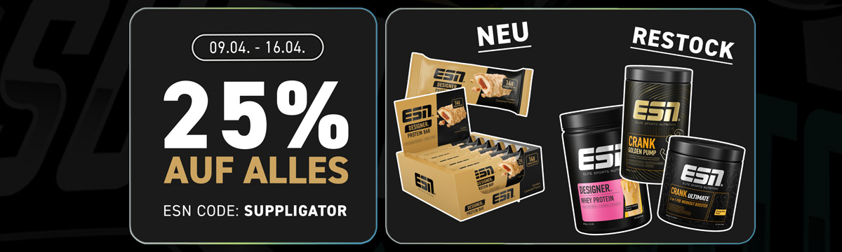 Sconto del 25% su tutto con la promozione ESN FIBO + lancio della Golden Designer Bar e concorso a premi