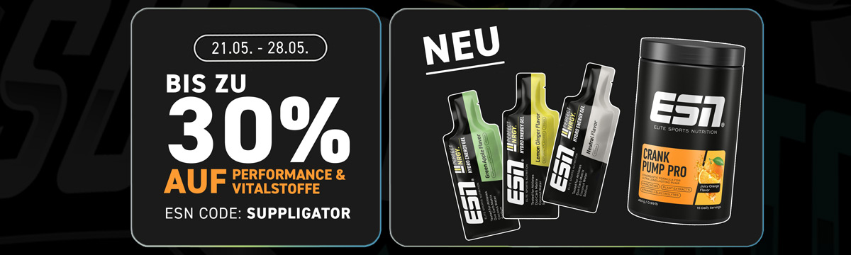 Sconto fino al 30% con la promozione ESN Performance & Vitalstoffe + i nuovi gel NRGY