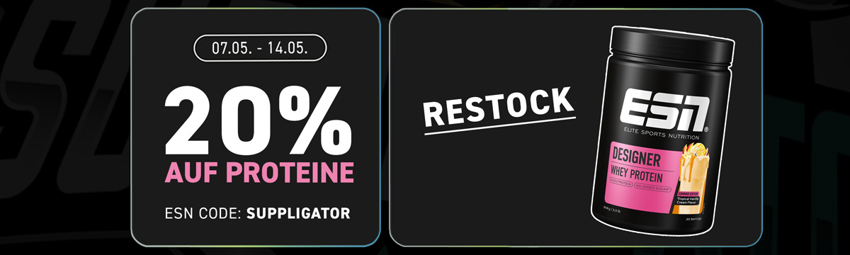 20% di sconto sulle proteine ESN con la rifornitura estiva limitata di Designer Whey