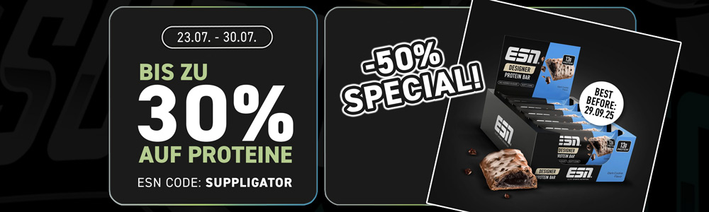 50% di sconto sulle barrette ESN Designer