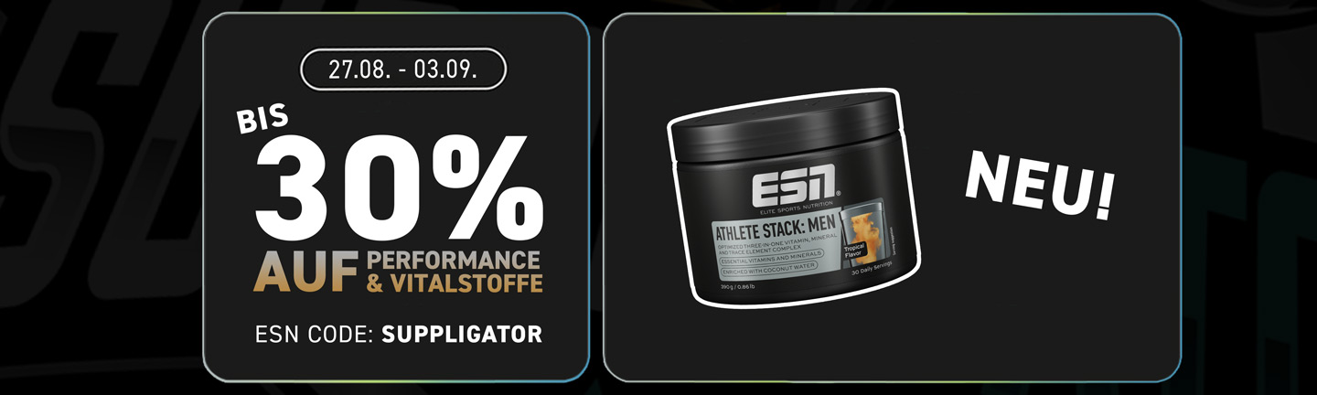 Fino al 30% di sconto sui prodotti per le prestazioni e sui nutrienti essenziali su ESN