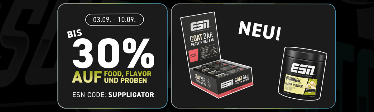 Fino al 30% di sconto nell’ambito della promozione ESN Food & Flavor in occasione del lancio di GOAT Bar