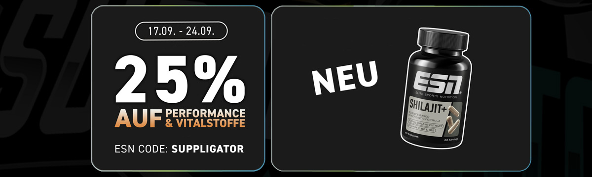 25% di sconto sui prodotti ESN Performance e sulle sostanze vitali, con tanti extra