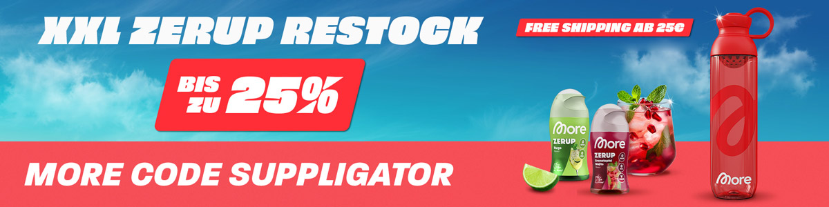Fino al 25% di sconto sul restock XXL di Zerup, con estrazione a premi XXL e nuovi prodotti