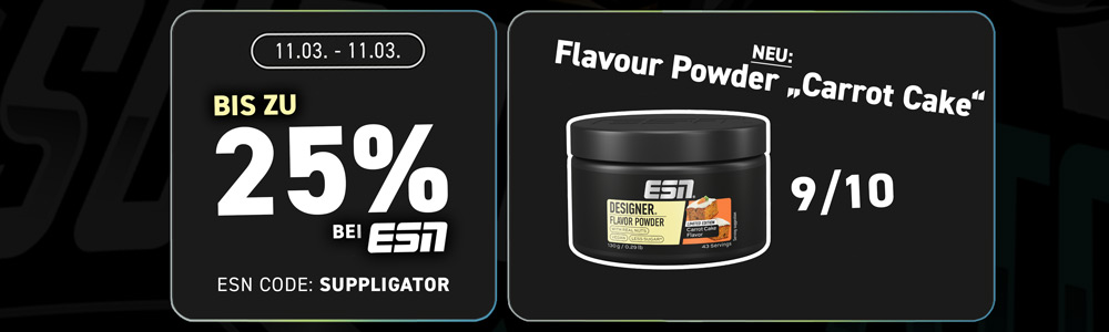 Fino al 25% di sconto sui prodotti più richiesti in rifornimento nell’ambito della promozione ESN Food & Flavor