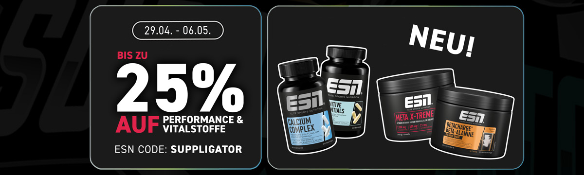 Fino al 25% di sconto sui prodotti per le prestazioni e sui nutrienti essenziali di ESN + Lancio di nuovi prodotti
