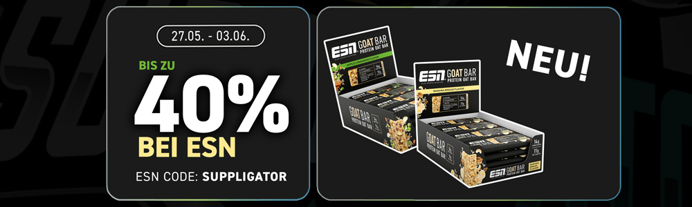 25% di sconto sulle barrette ESN e sul porridge in occasione del lancio delle nuove barrette Goat