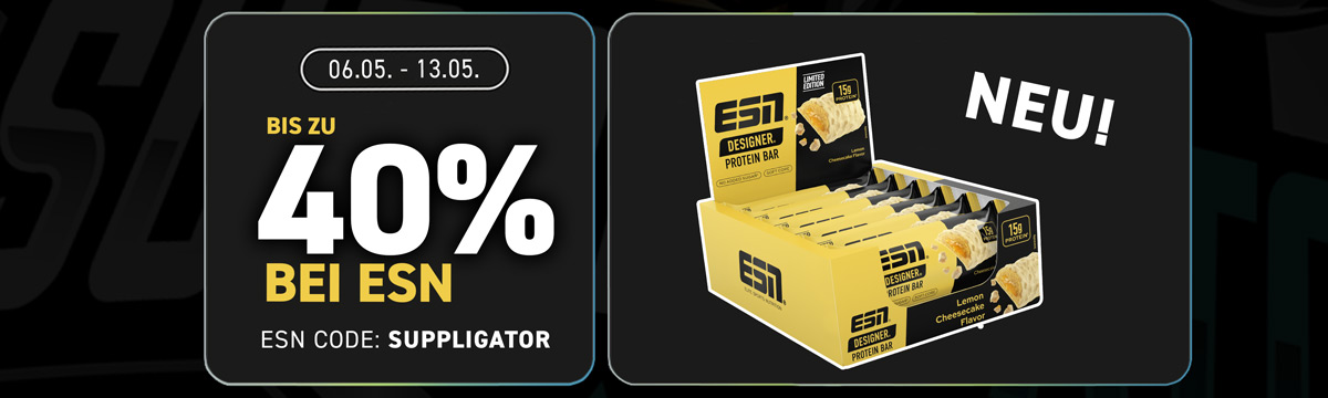 Fino al 40% di sconto su tutto da ESN in occasione del lancio del nuovo Designer Bar al gusto Lemon Cheesecake