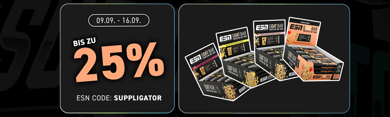 Fino al 25% durante l’ESN GOAT Bar Week