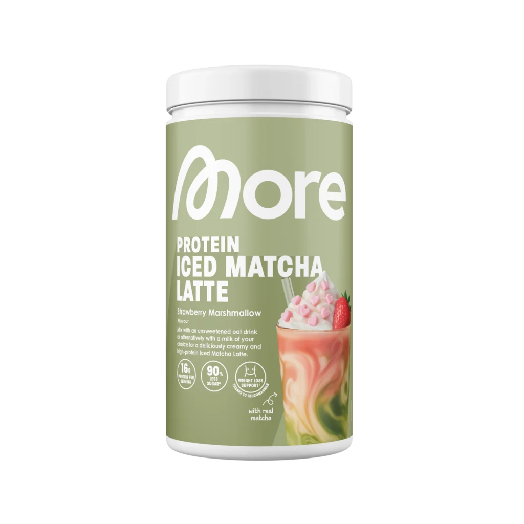 More Protein Iced Matcha Latte – Strawberry Marshmallow
